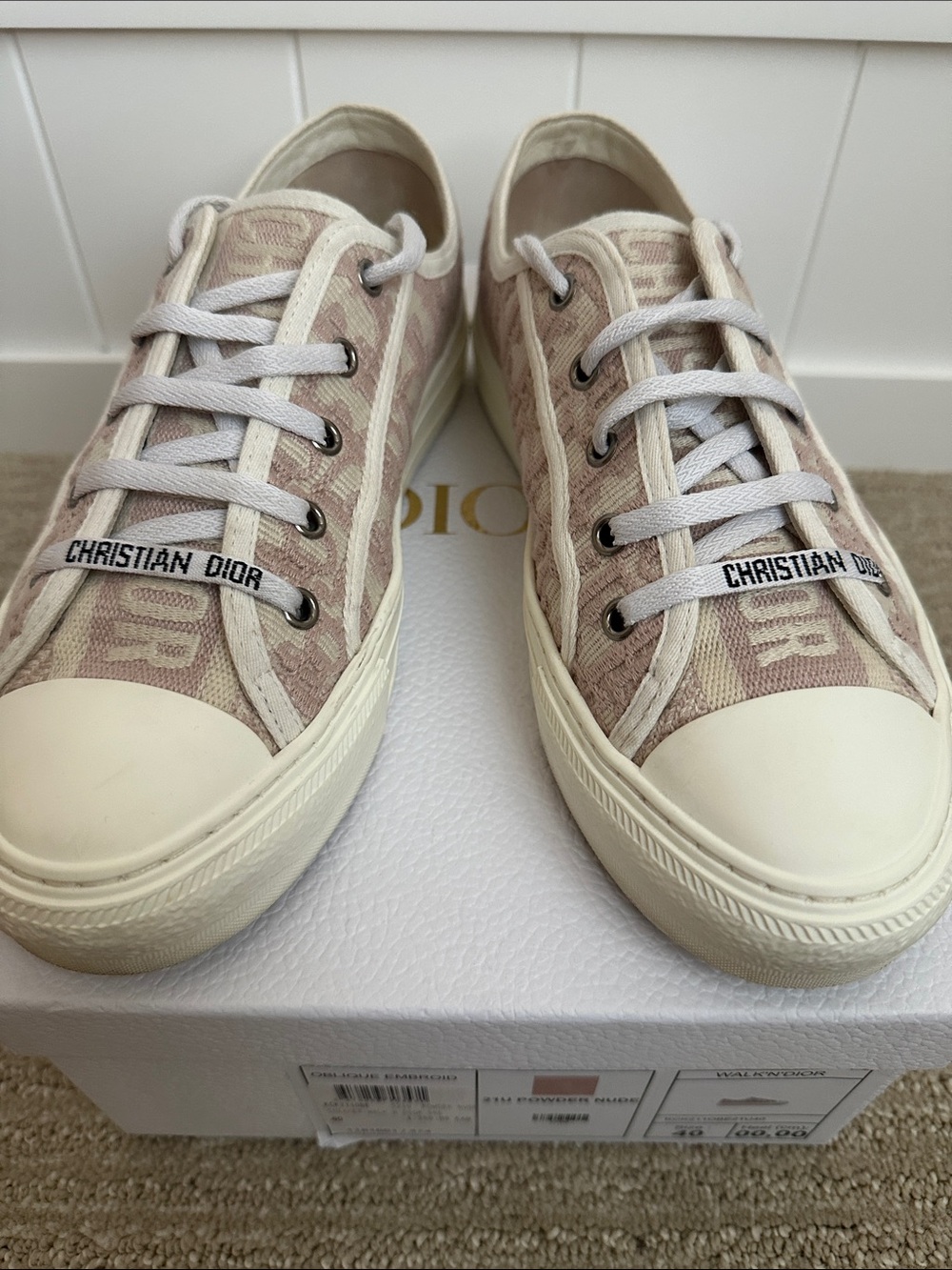 Dior Walk'n'Dior Sneakers — Powder Nude Pink-Beige